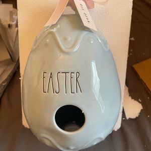 Rae Dunn Large Blue Easter egg birdhouse